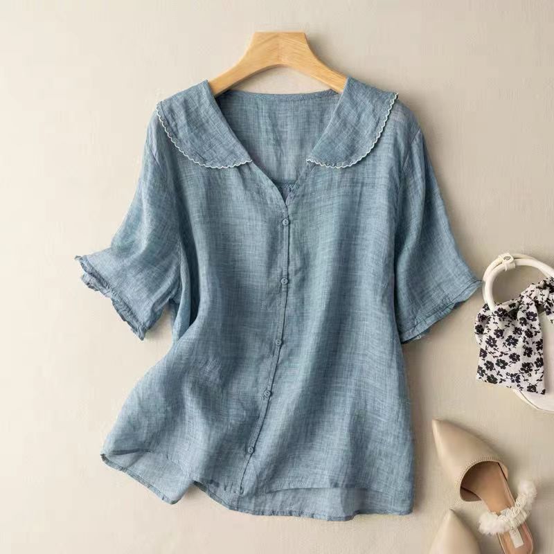 Kristi™ | Vintage Bluse med Knapdetalje