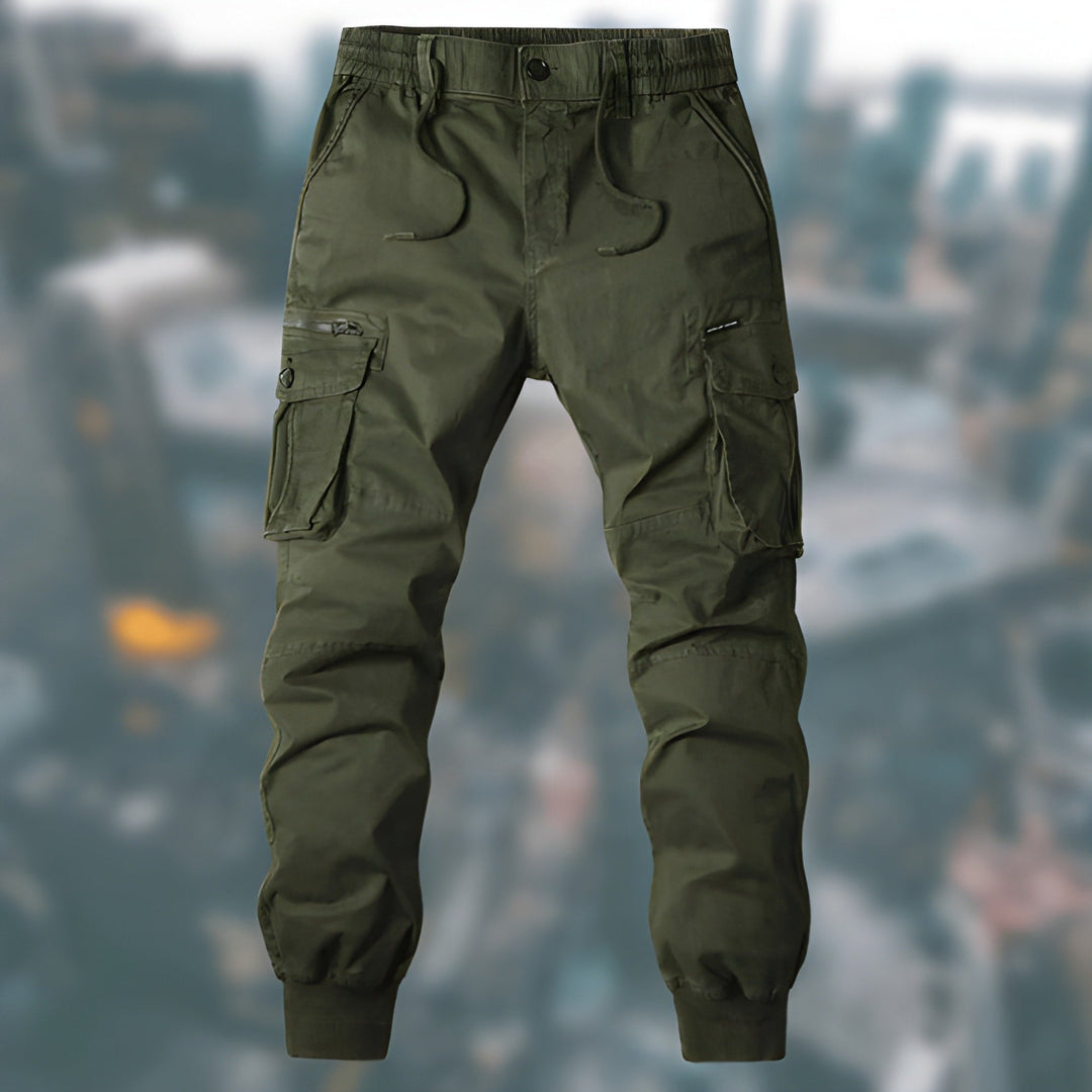 Cargohose til mænd med elastisk talje og flere lommer