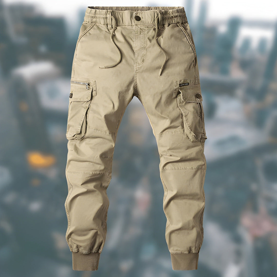Cargohose til mænd med elastisk talje og flere lommer