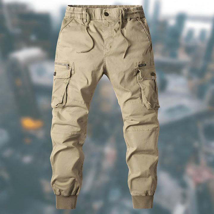 Cargohose til mænd med elastisk talje og flere lommer