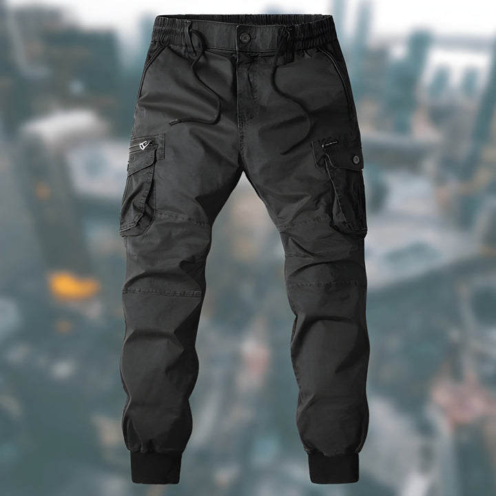 Cargohose til mænd med elastisk talje og flere lommer
