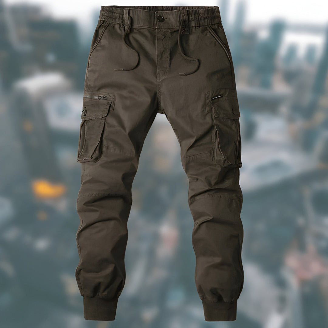 Cargohose til mænd med elastisk talje og flere lommer