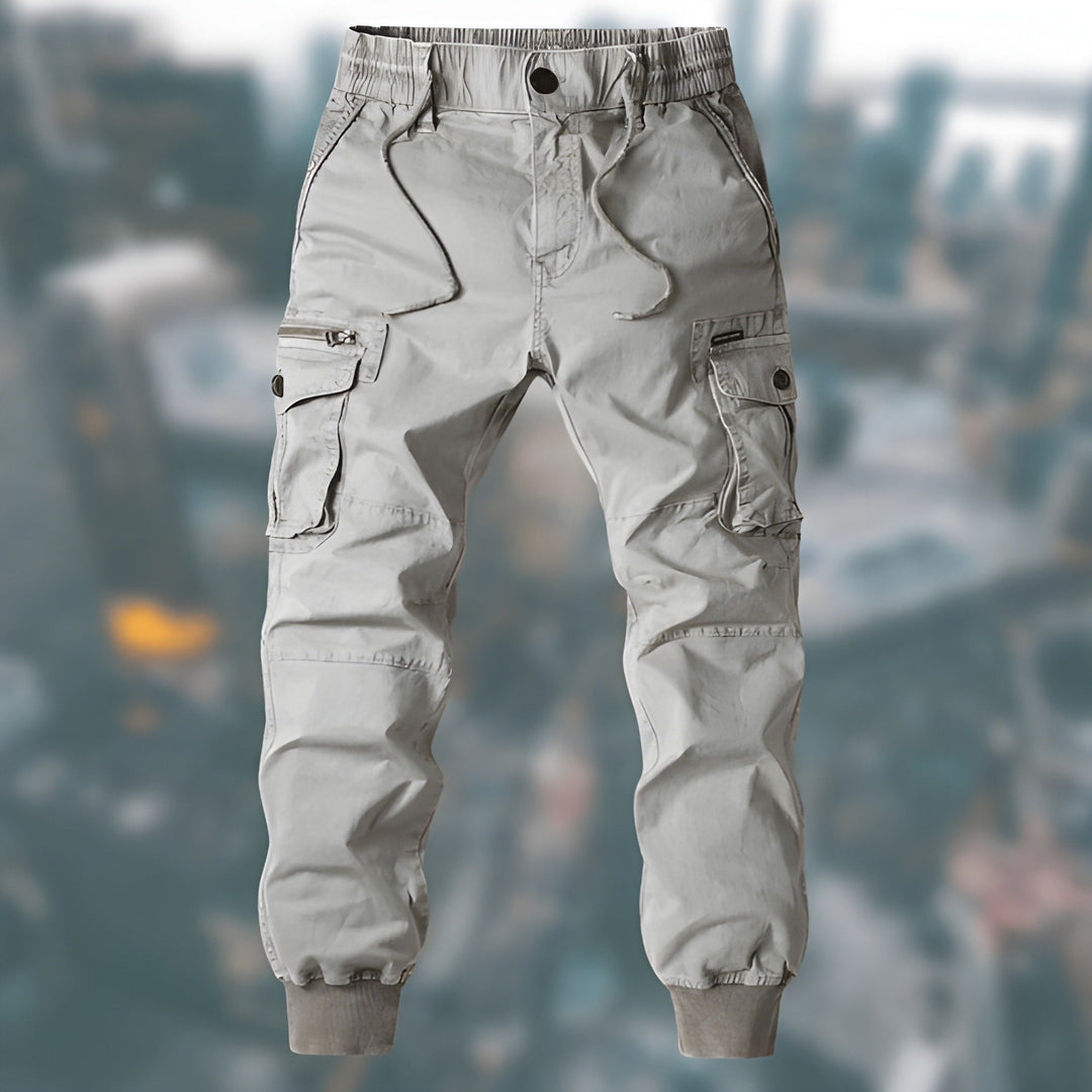 Cargohose til mænd med elastisk talje og flere lommer
