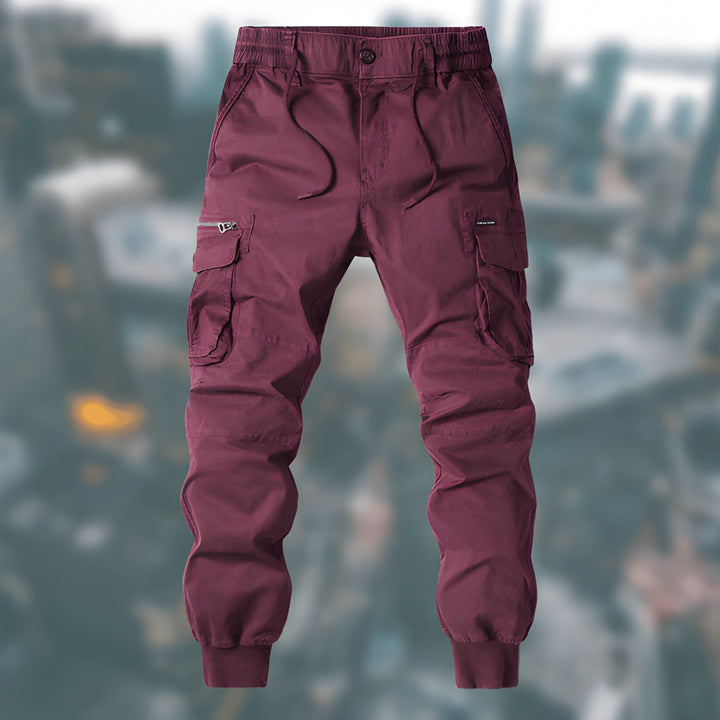 Cargohose til mænd med elastisk talje og flere lommer