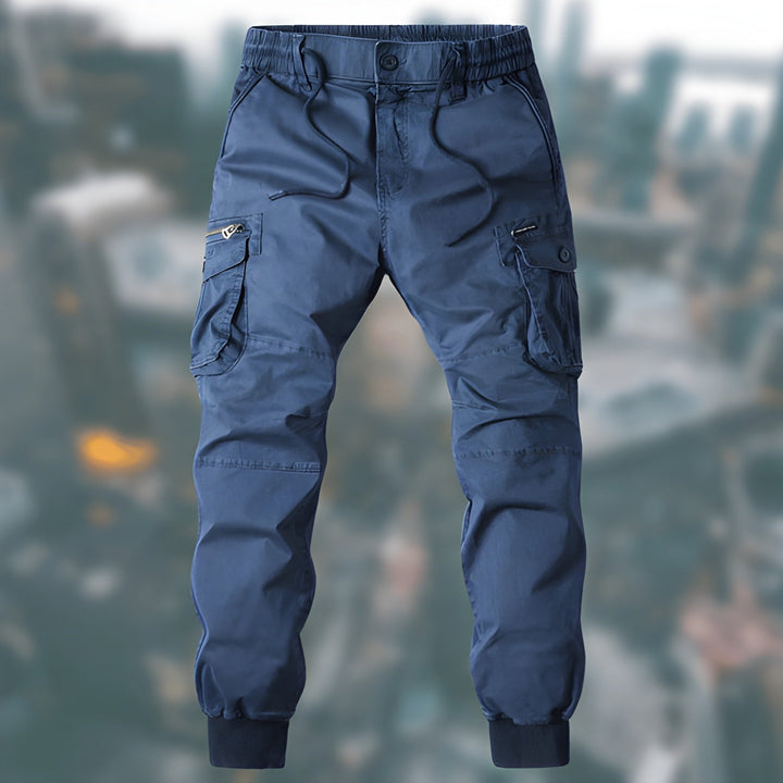 Cargohose til mænd med elastisk talje og flere lommer