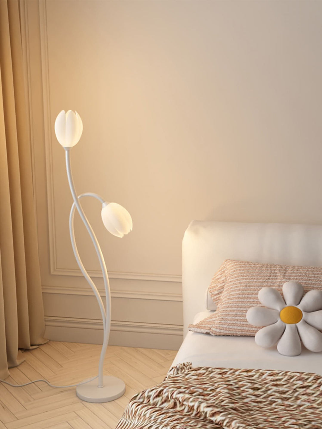 Blomstermotiveret Moderne Gulvlampe med G9 Fatning