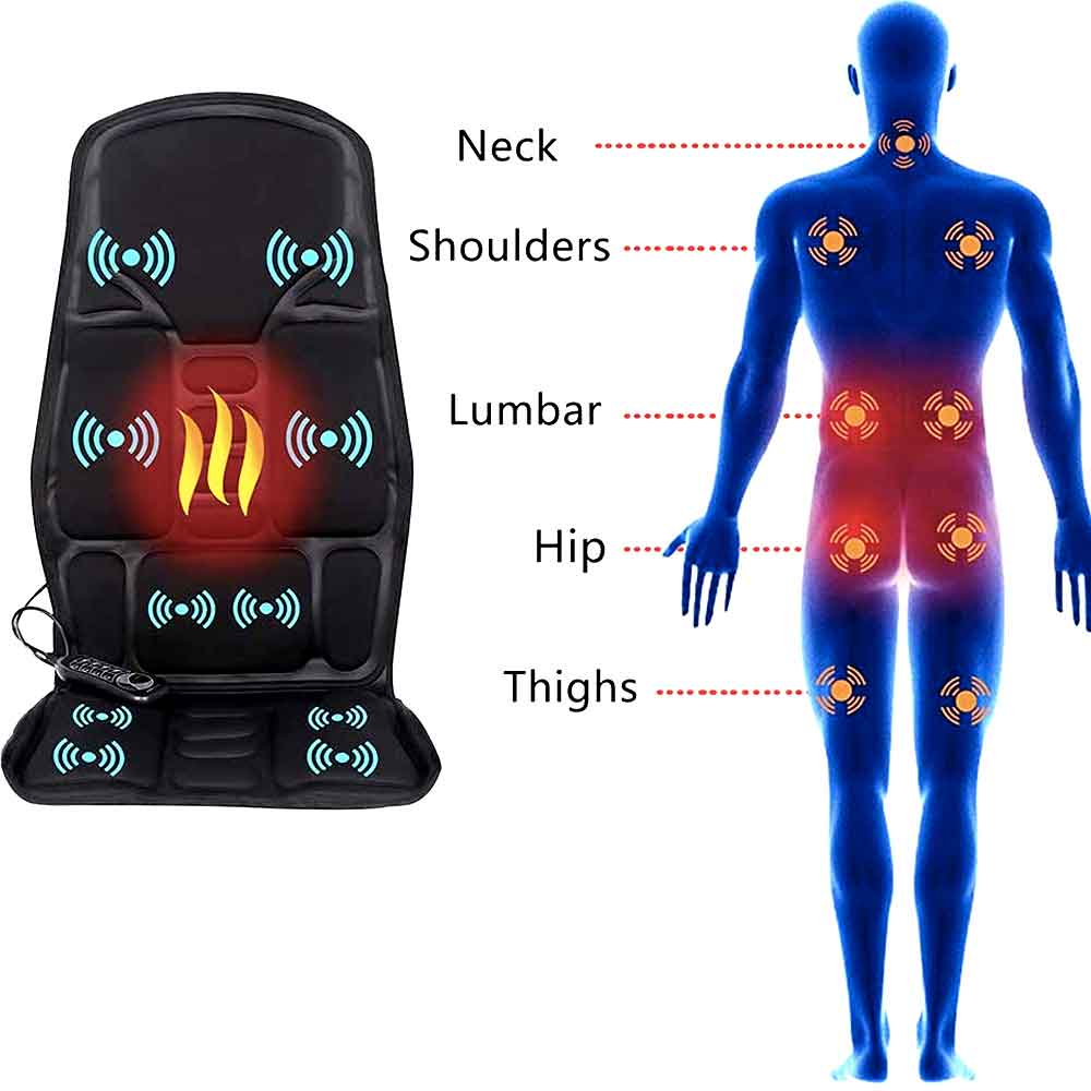 Opvarmet Massage Stol Pad med 8 Massagemetoder