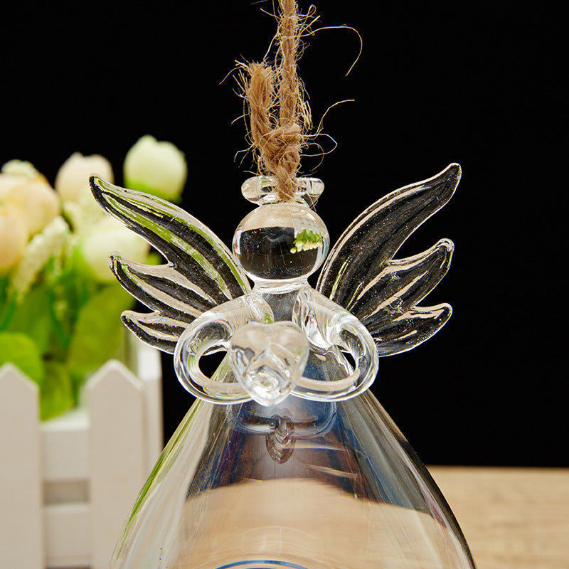 Glas Lysestage med Værgeengel Design