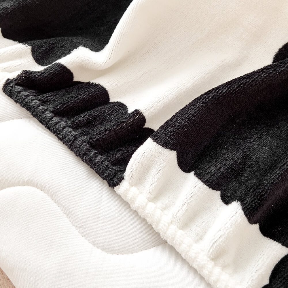 Velvet Tjekket Fitted Sheet i Mælk Velvet