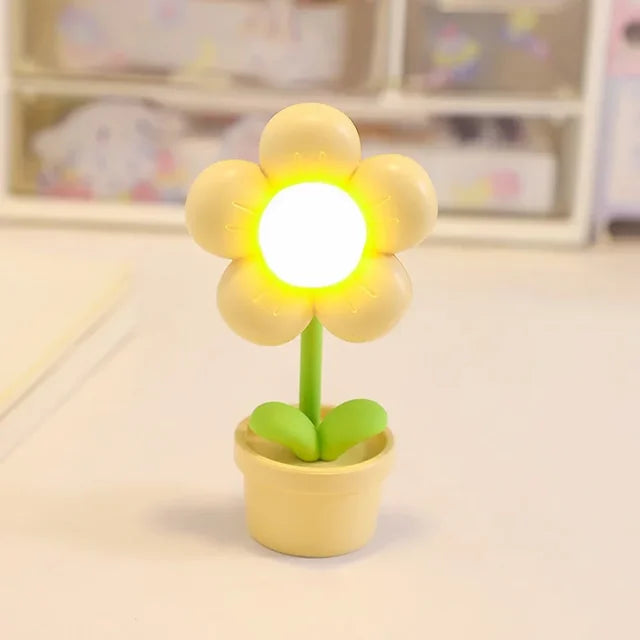 Floral Bordlampe med Blød Belysning