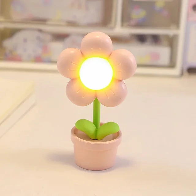 Floral Bordlampe med Blød Belysning