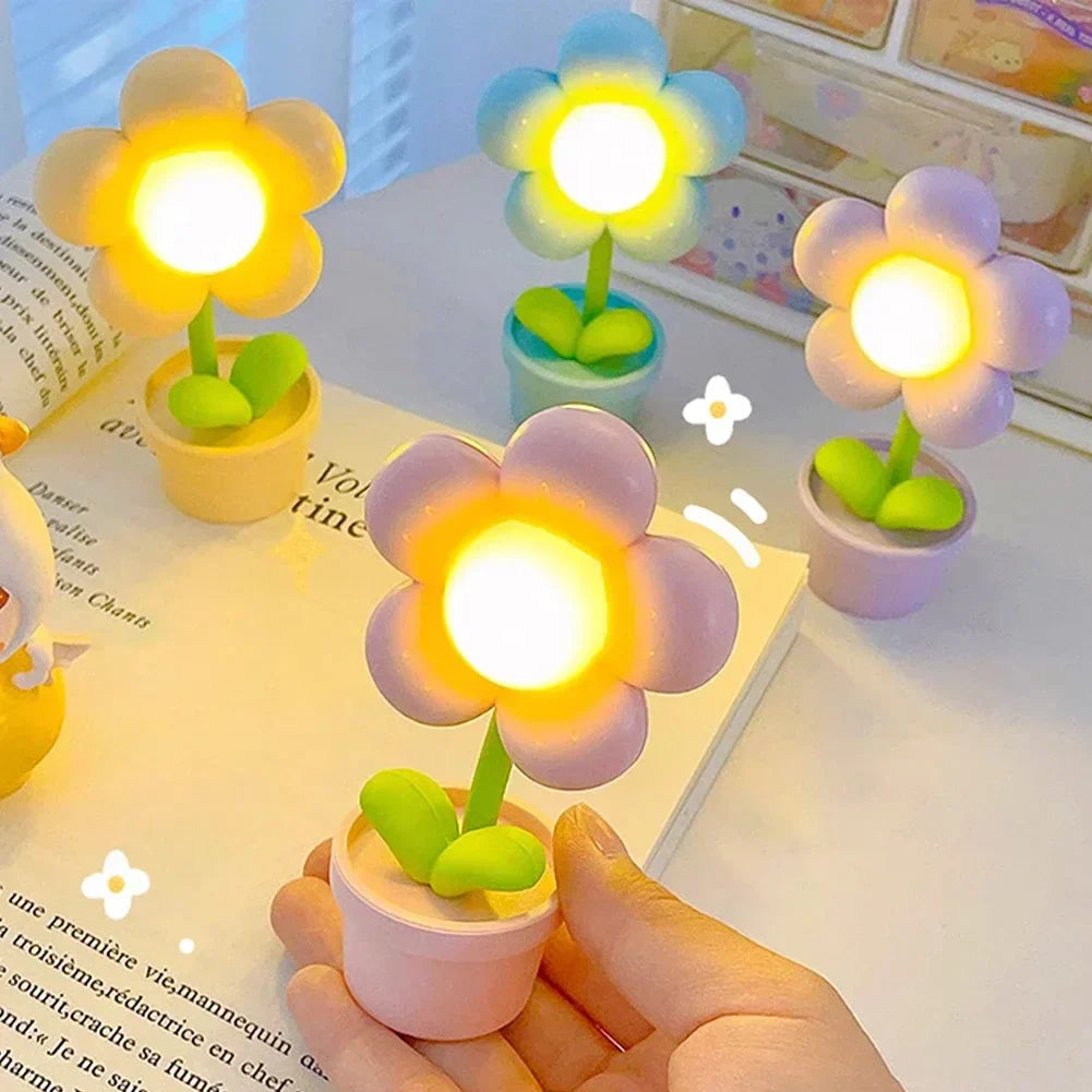 Floral Bordlampe med Blød Belysning