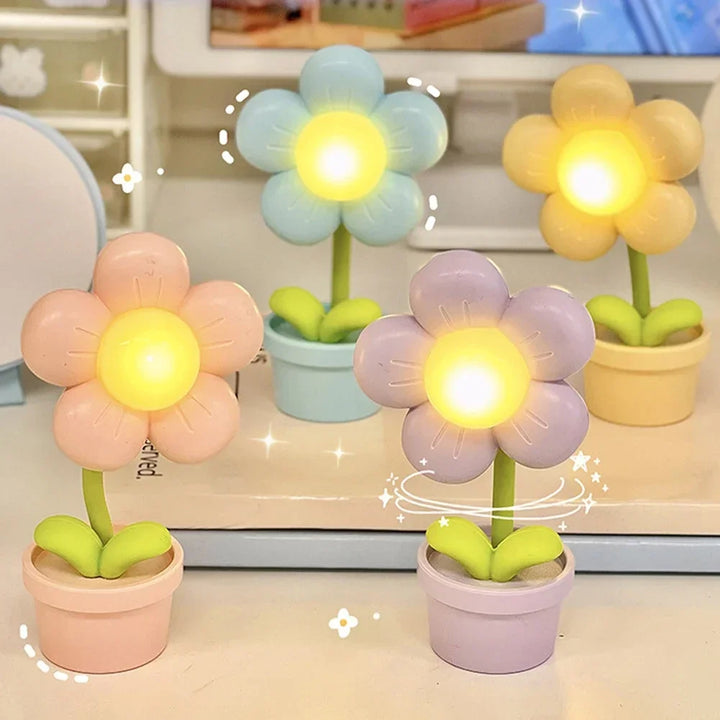 Floral Bordlampe med Blød Belysning