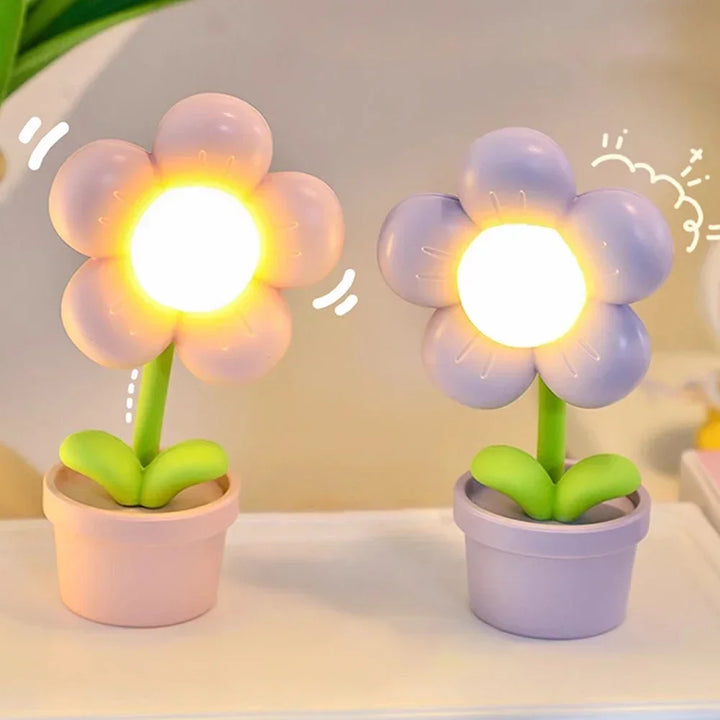Floral Bordlampe med Blød Belysning