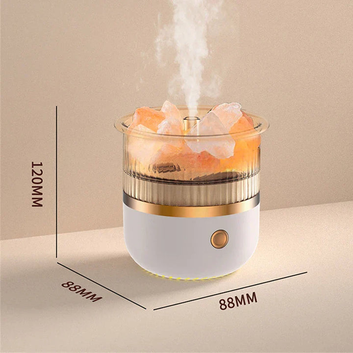Himalayan Saltlampe Diffuser med LED Lys og Ultrasonisk Luftfugter