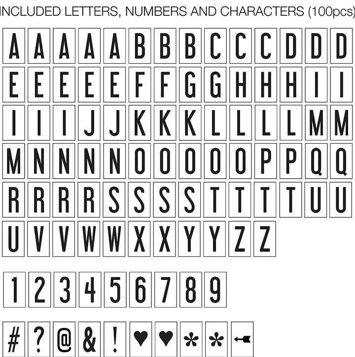 Mini LED Lyskasse med 100+ Bogstaver til Væg og Bord