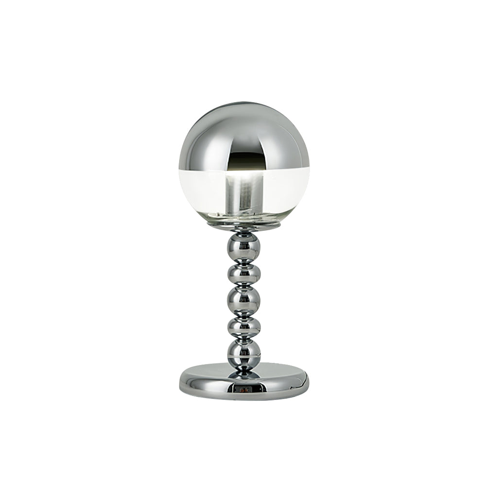 Minimalistisk Chrome Bordlampe med Transparent Glas Skærm