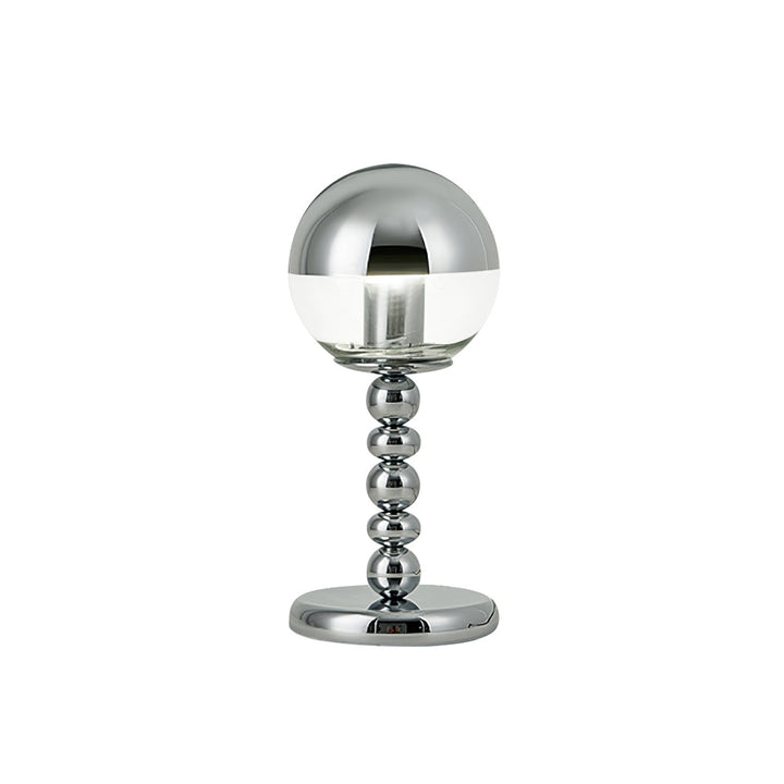 Minimalistisk Chrome Bordlampe med Transparent Glas Skærm