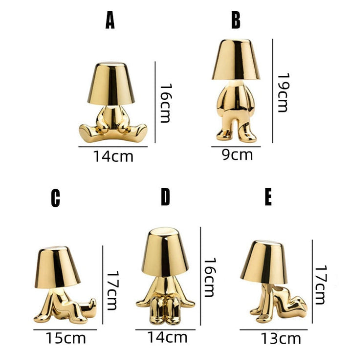 Genopladelig Guld LED Bordlampe med Touch Kontrol
