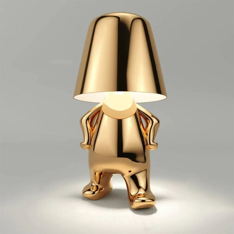 Genopladelig Guld LED Bordlampe med Touch Kontrol