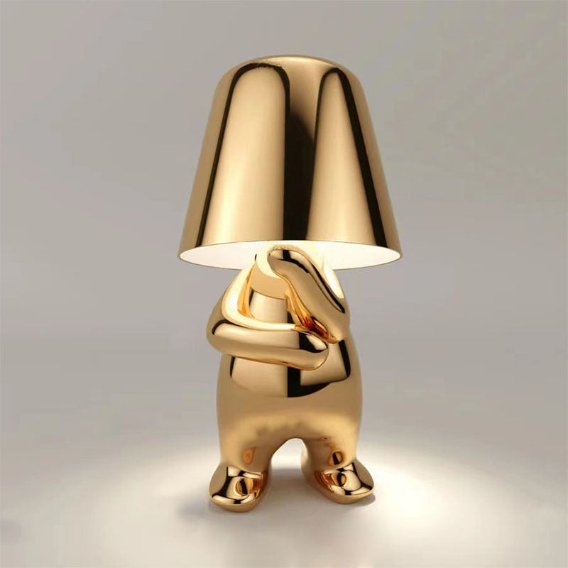 Genopladelig Guld LED Bordlampe med Touch Kontrol