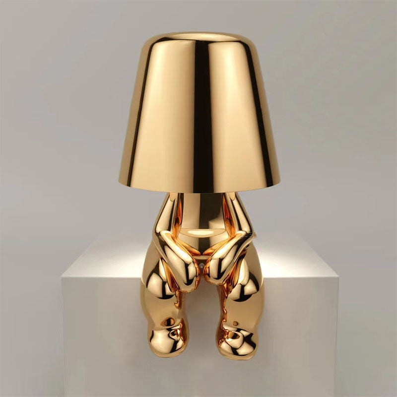 Genopladelig Guld LED Bordlampe med Touch Kontrol