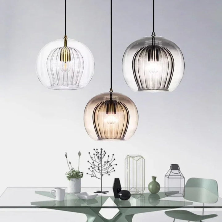 Moderne Glas Pendellampe med Varm Lysudgang