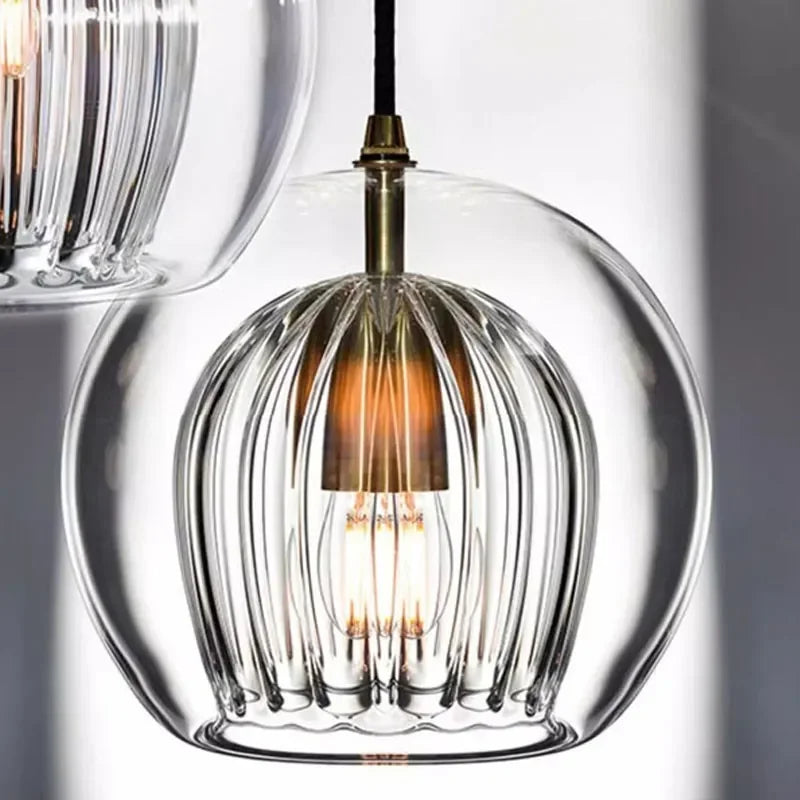 Moderne Glas Pendellampe med Varm Lysudgang