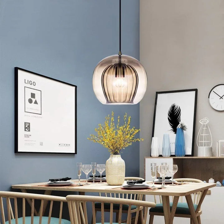 Moderne Glas Pendel Lys med Indbygget LED