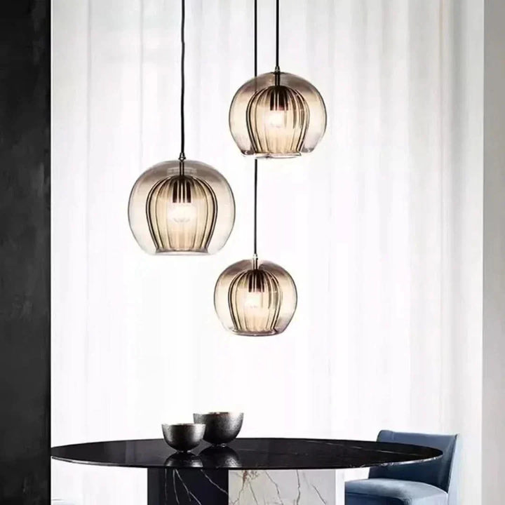 Moderne Justerbar Pendelampe i Glas