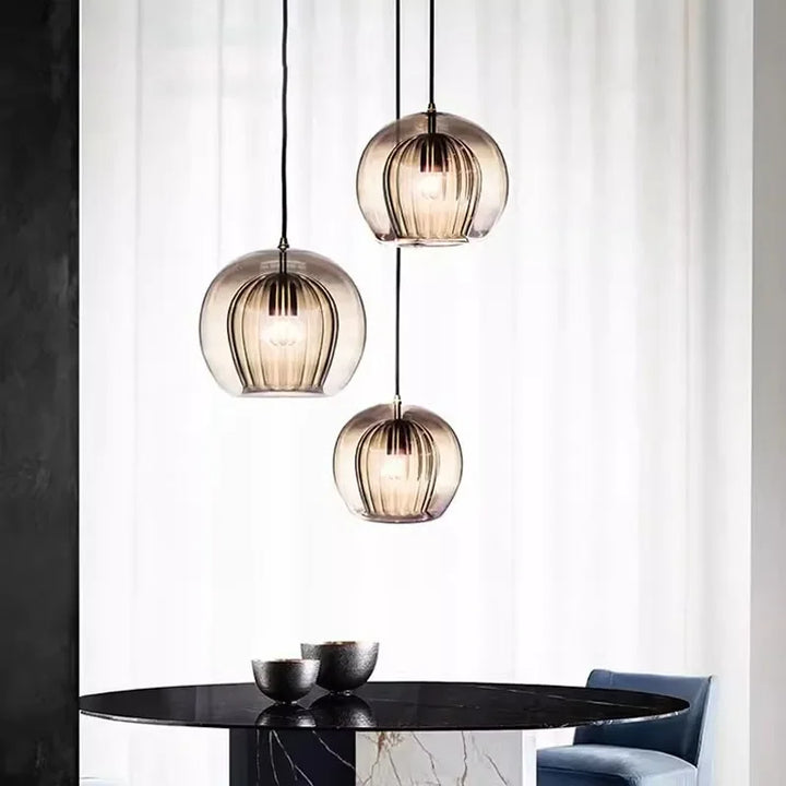Moderne Glas Pendellampe med Varm Lysudgang