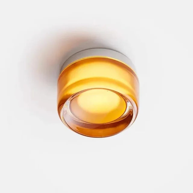 Moderne Rund Væglampe i Metal med Frostet Glas Skærm