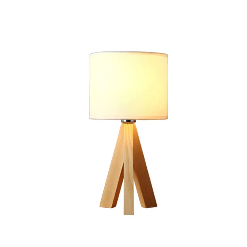 Moderne Træbordlampe med Varmt Lys