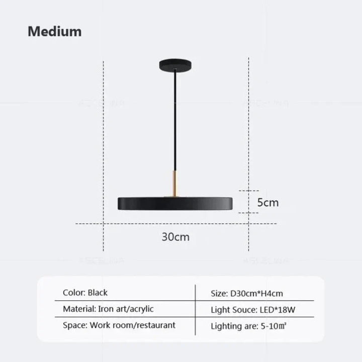 Slim Disc LED Pendellampe med Moderne Design