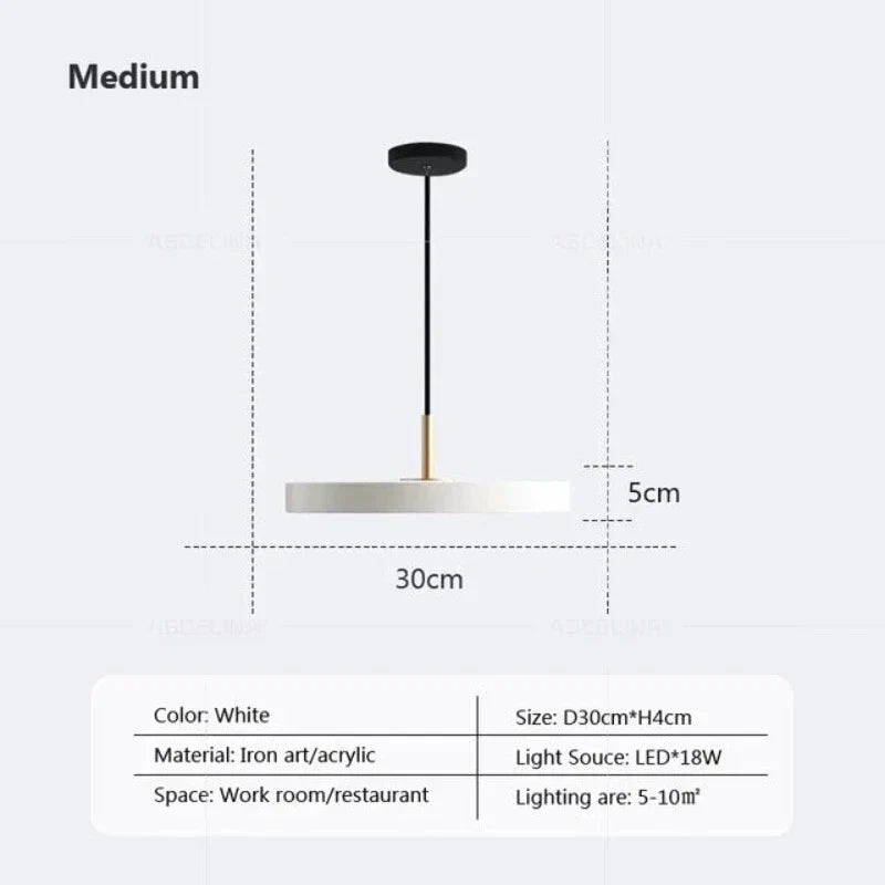Slim Disc LED Pendellampe med Moderne Design