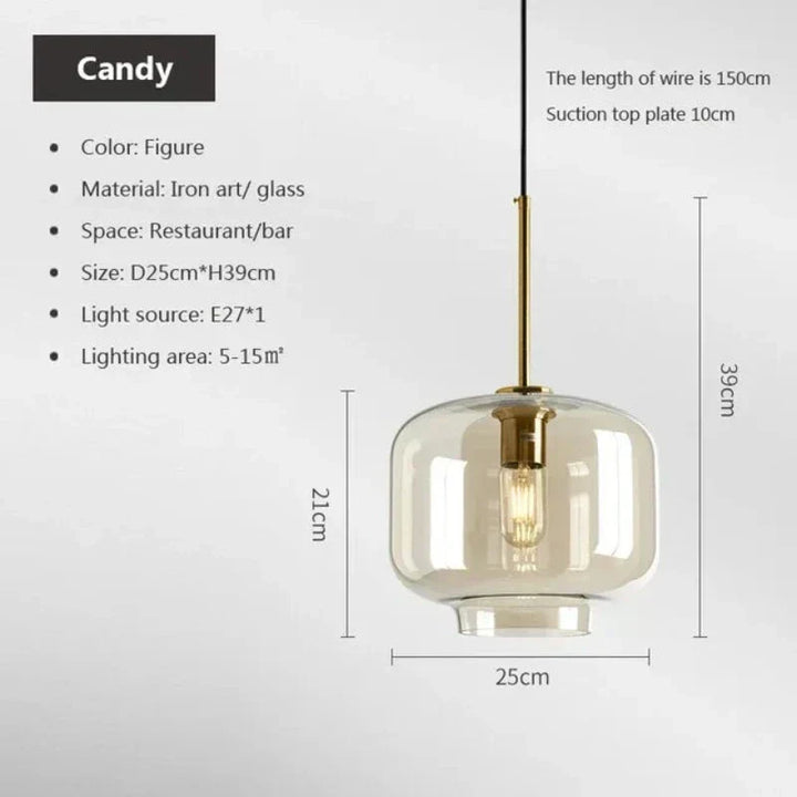 Skandinavisk Glas Pendellampe med Elegant Design