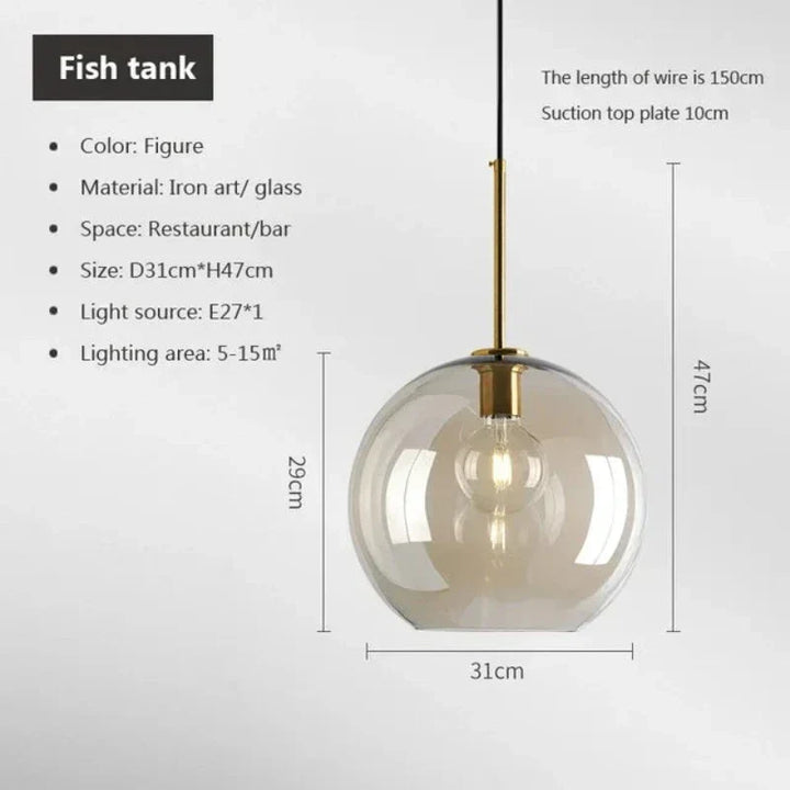 Skandinavisk Glas Pendellampe med Elegant Design