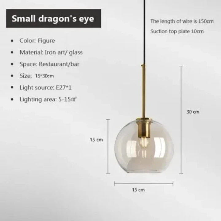 Nordisk Pendellampe med Gennemsigtig Glasskærm
