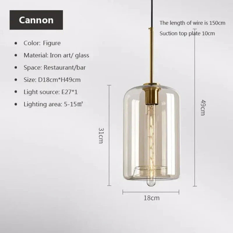 Skandinavisk Glas Pendellampe med Elegant Design