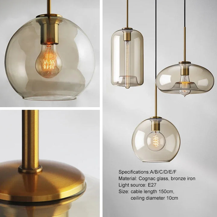 Skandinavisk Glas Pendellampe med Elegant Design