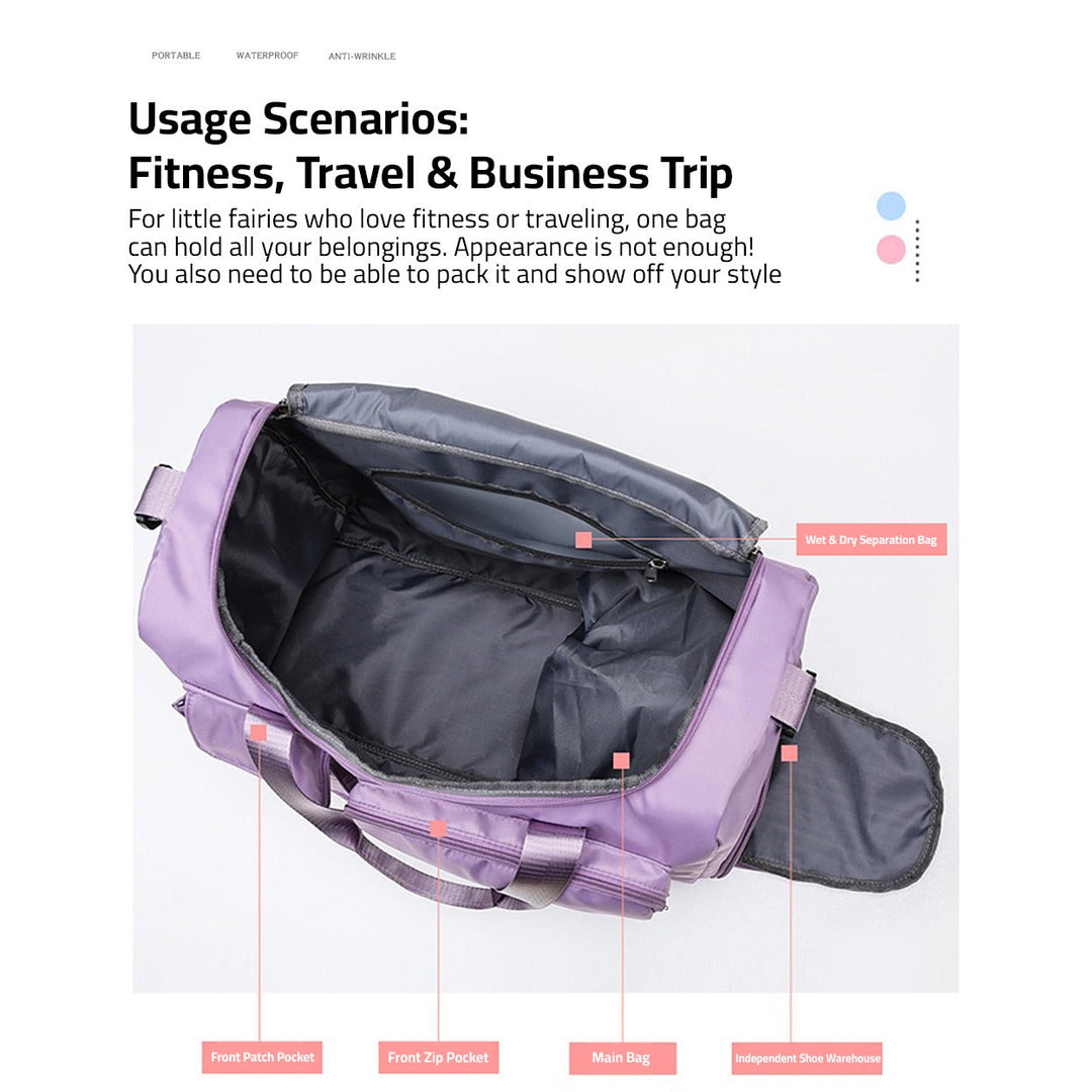 Vandtæt Multi-lomme Duffel Bag med Skoafdeling