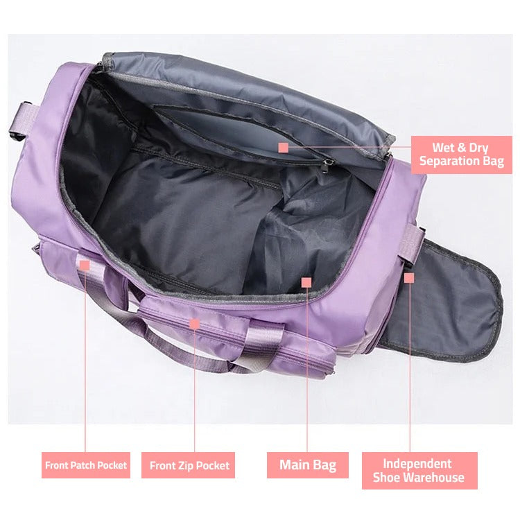 Vandtæt Multi-lomme Duffel Bag med Skoafdeling