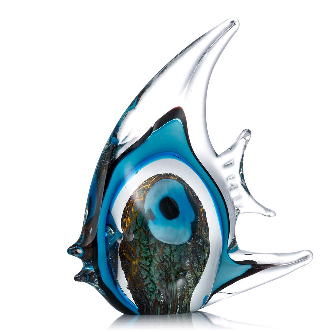 Håndlavet Multifarvet Tropisk Fisk Glas Skulptur