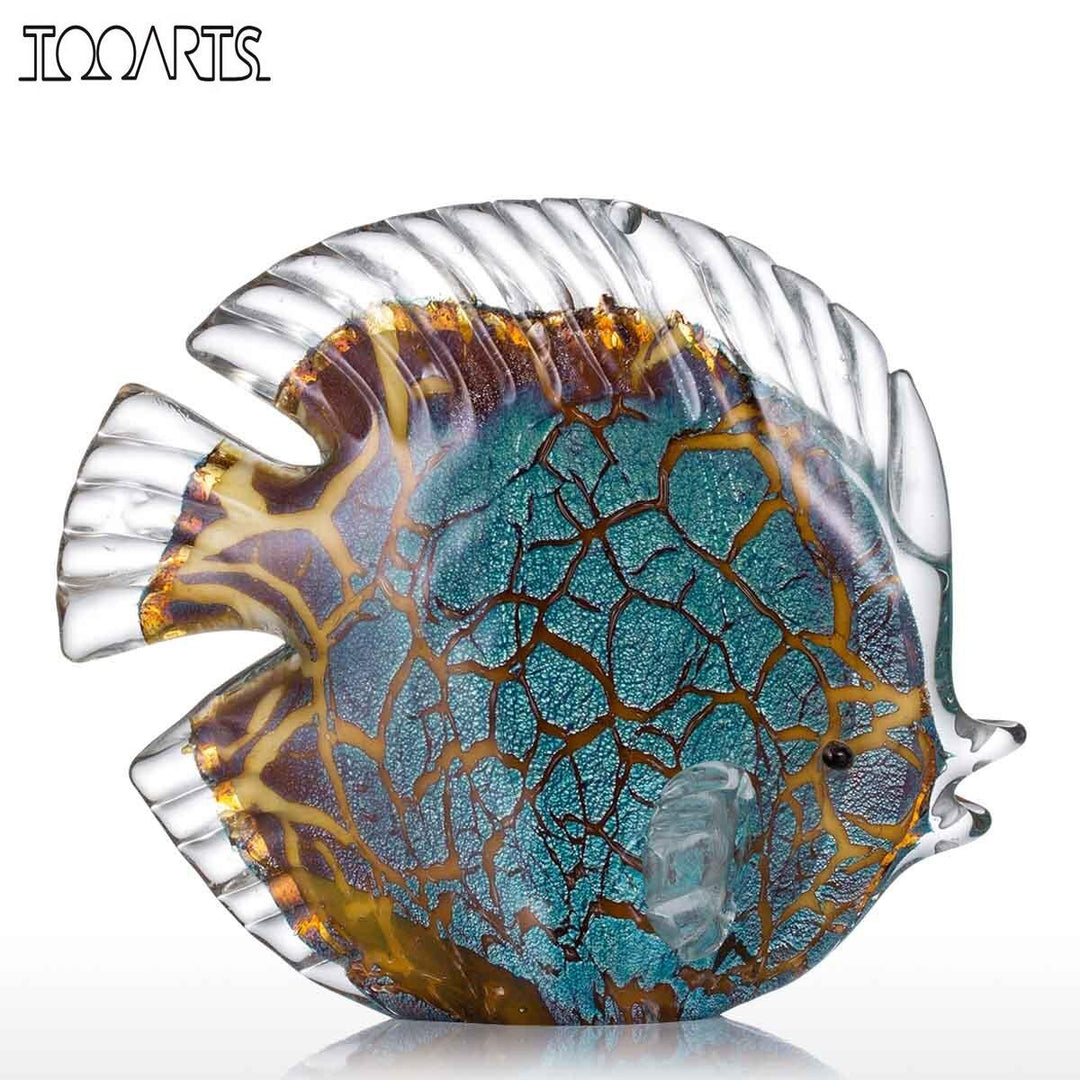 Håndlavet Multifarvet Tropisk Fisk Glas Skulptur