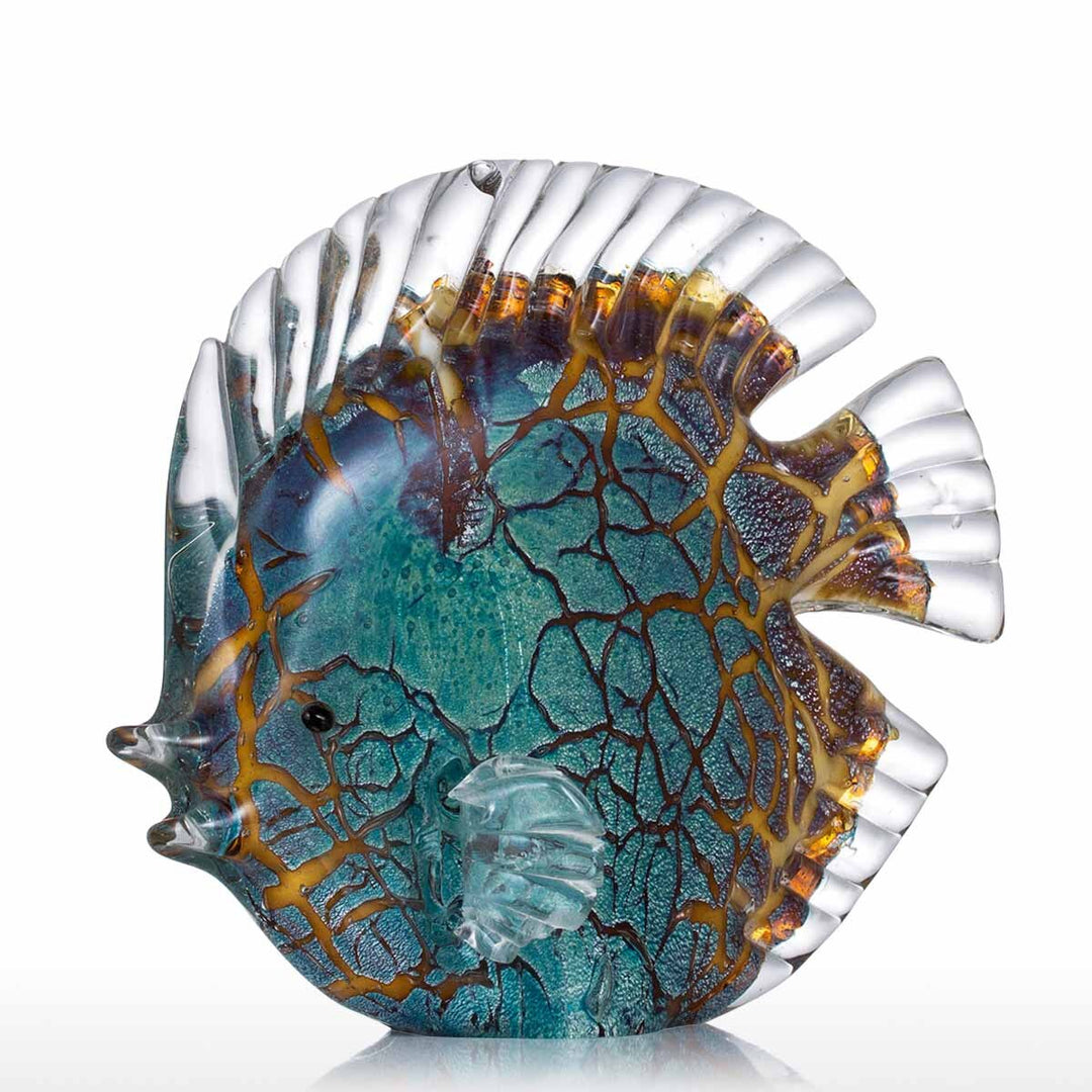 Håndlavet Multifarvet Tropisk Fisk Glas Skulptur