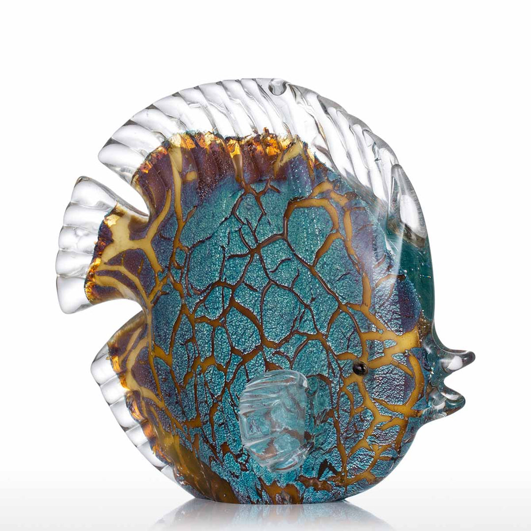 Håndlavet Multifarvet Tropisk Fisk Glas Skulptur
