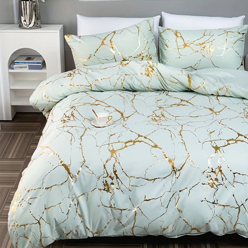 Marmor Duvet Cover Sæt i Blødt Åndbart Stof