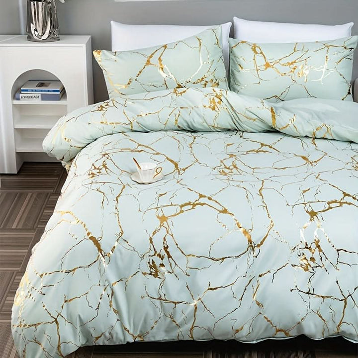 Marmor Duvet Cover Sæt i Blødt Åndbart Stof