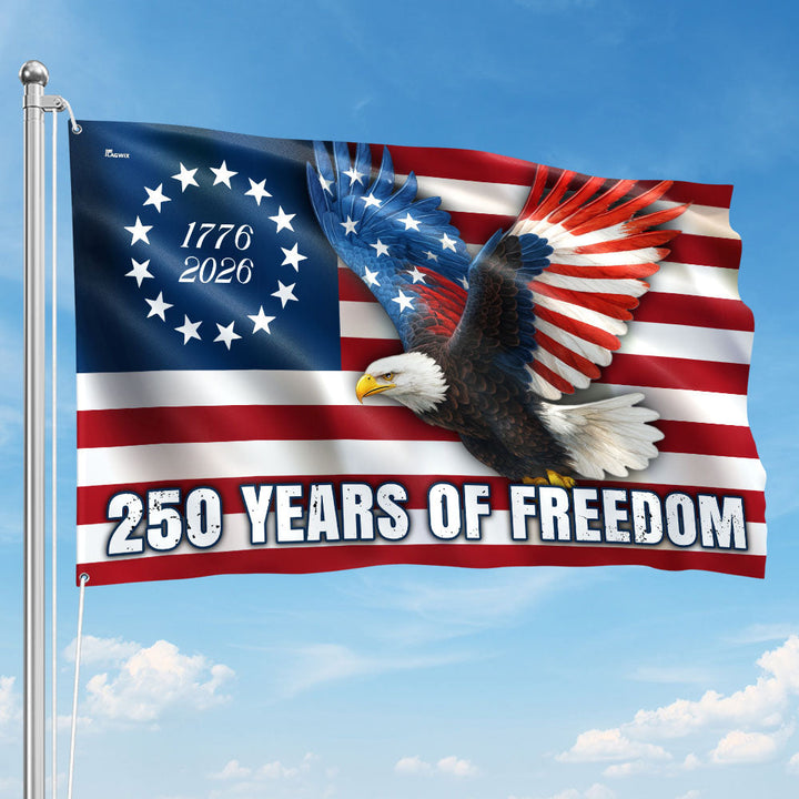 Betsy Ross 250-års Jubilæum Ørn Grommet Flag i Lærred