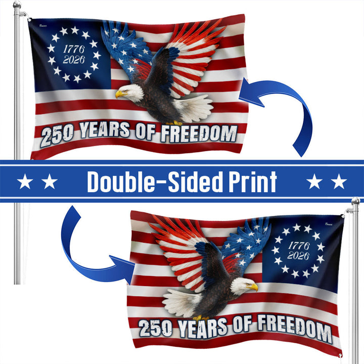 Betsy Ross 250-års Jubilæum Ørn Grommet Flag i Lærred